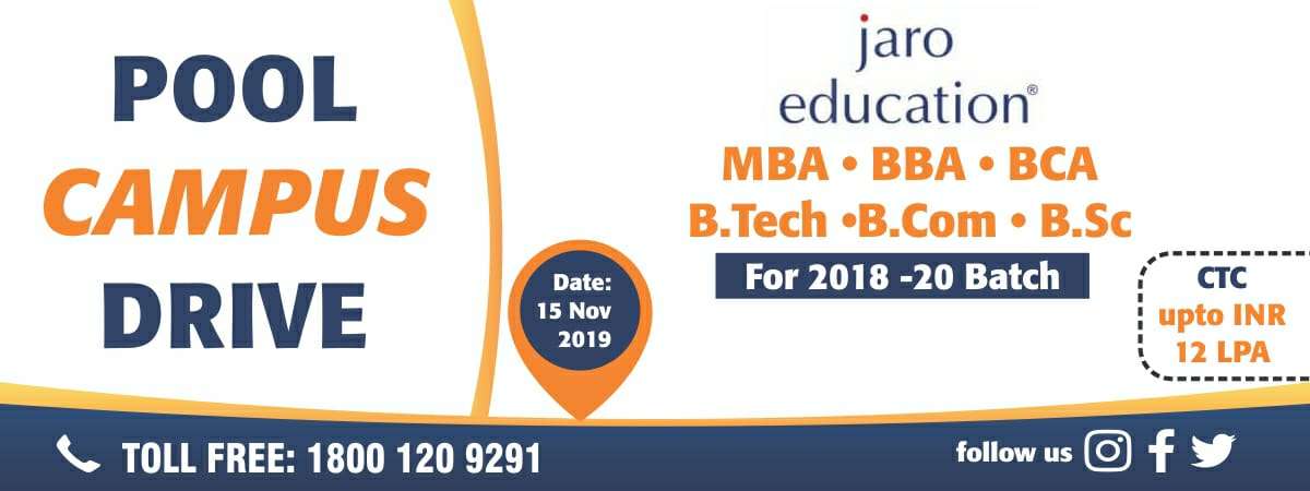 Pool Campus Drive - Jaro Education For MBA BBA BCA B.Tec B.Com B.Sc