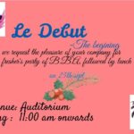 Le Debut – A Fresher’s Party  for BBA on 25th Sept.’17