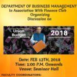 Union Budget Discussion 2018-19 by Finance Club for Management Students