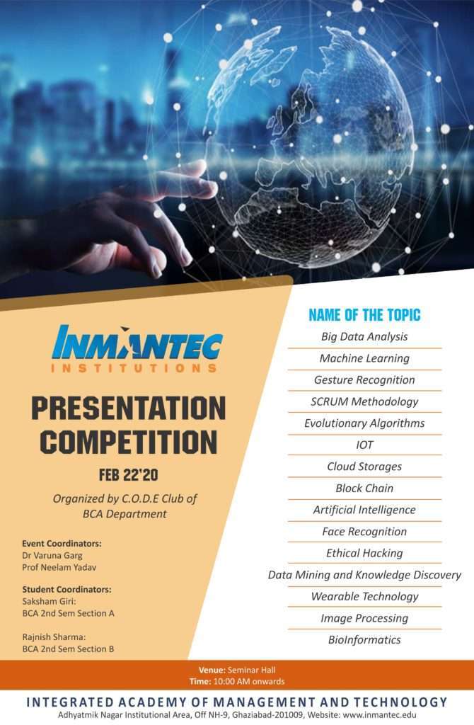 Presentation Competition by C.O.D.E. club of Inmantec