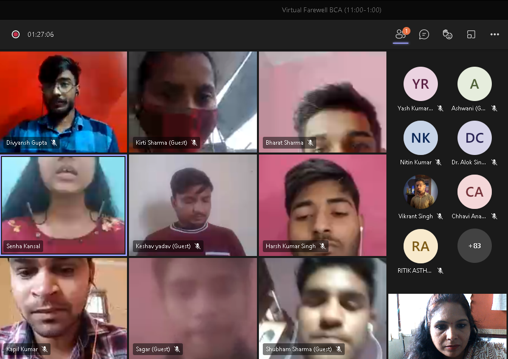 Dept of BCA, INMANTEC Institutions conducted an online farewell -  Sayonara
