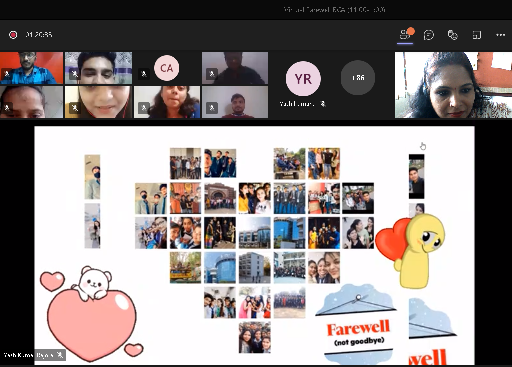 Dept of BCA, INMANTEC Institutions conducted an online farewell -  Sayonara