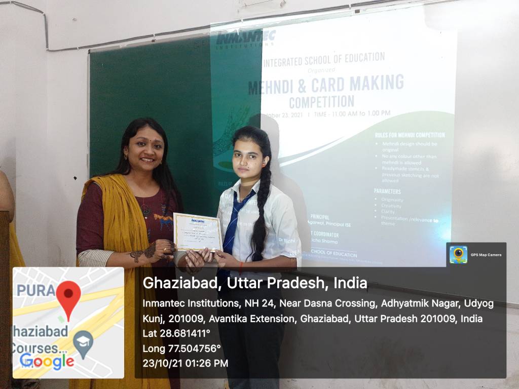 Mehndi and Card Making Competition at B.Ed Department